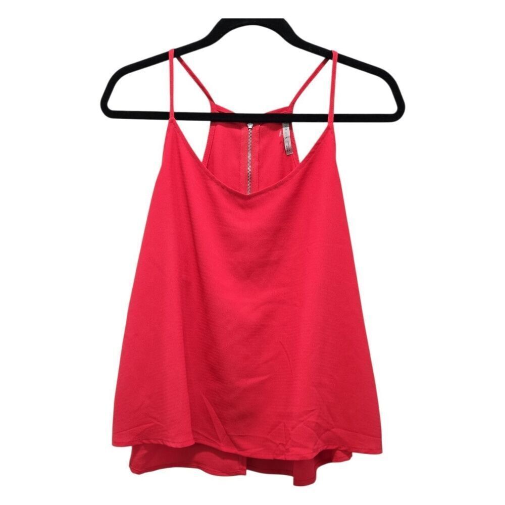 NWT ACTIVE USA SPAGHETTI STRAP FLOWY TANK W/ZIPPER AND SLIT IN THE BACK SZ.M